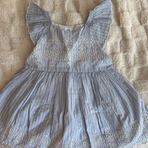 GAP Light Blue Kids Dress with Delicate Embroidery